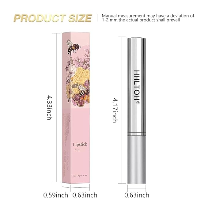 Pink Honey Lipstick Tinted Butter Lip Balm for Women, Natural Sheer Moisturizing Nourishing Hydrating Pink Honey Shine Tint Lipstick Tinted Lip Stain Gloss with a Hint of Natural Cherry Vegan