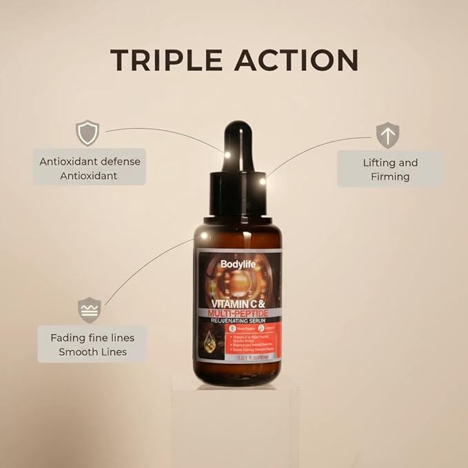 Multi Peptide Face Serum for Anti Aging with Collagen Boosting,Reduces Wrinkles Face Hydrating Serum,with Acetyl Hexapeptide8,Palmitoyl tetrapeptide-4,1.01 Fl Oz / 30 ml