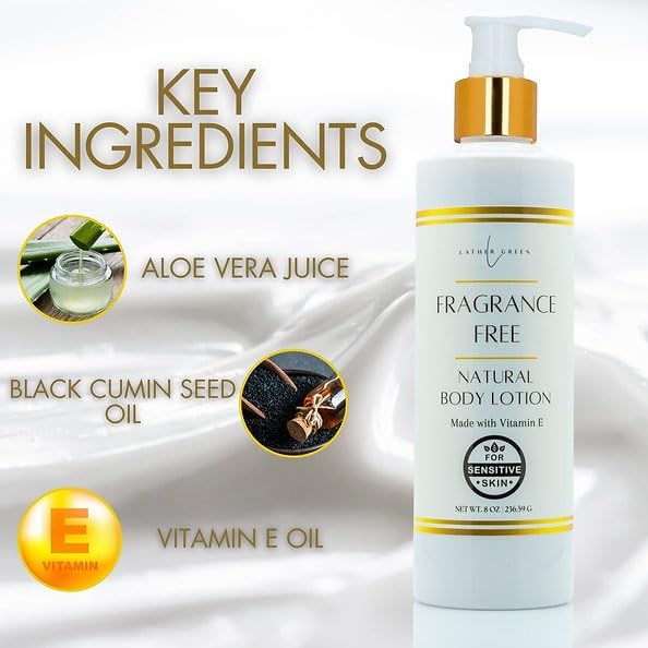Fragrance-Free Natural Body Lotion with Deep Hydration & Soothing Relief – 8 oz