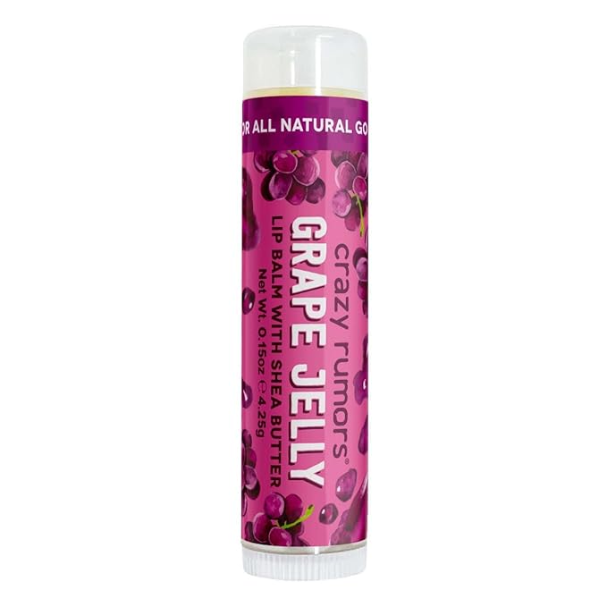 Crazy Rumors Grape Jelly Lip Balm. 100% Natural, Vegan, Plant-Based, Made in USA (1-Pack)