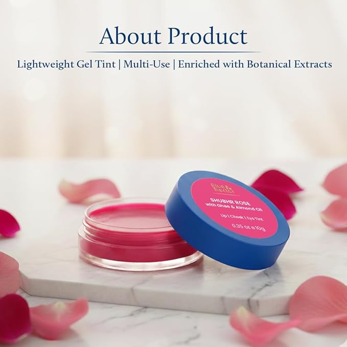 Blue Nectar Lip Tint Balm for Rosy Pink Tinted Lips | Natural Lip Tint for Dark Lips with Organic Ghee & Shea Butter | Long Lasting Lip Mosturizer (0.35 Oz)