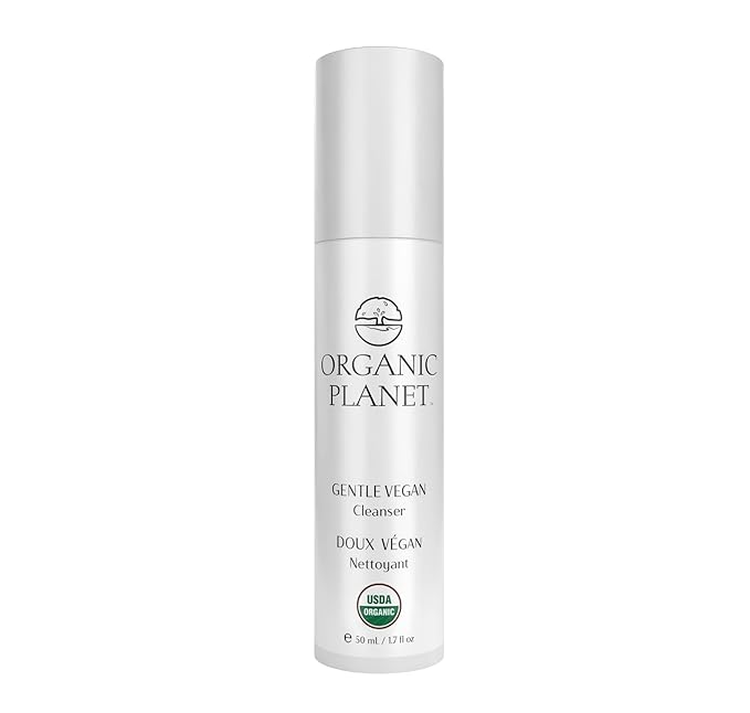 Gentle Vegan Cleanser – USDA Certified Organic Daily Facial Wash with Botanical Extracts – Hydrating & Non-Stripping Formula for Sensitive Skin – 1.7 Fl Oz