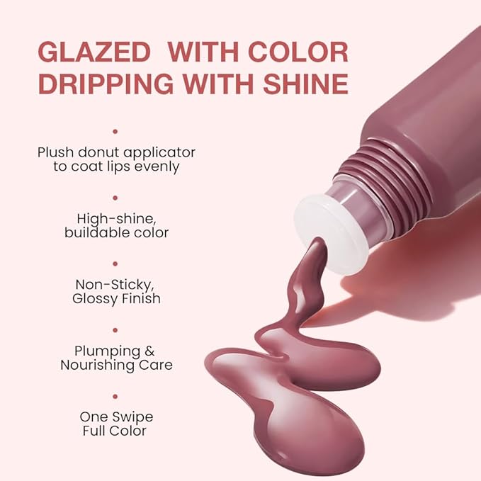 FeiCuiYun 2Pcs Lip Tinted Glowy Balm Hydrating Tinted Lip Serum Lip Gloss, Ultra-Hydrating Natural Vegan Lip Balm, Sheer-Tinted Shine & Hydration, Soothes & Softens Dry Lips Skincare 05+06