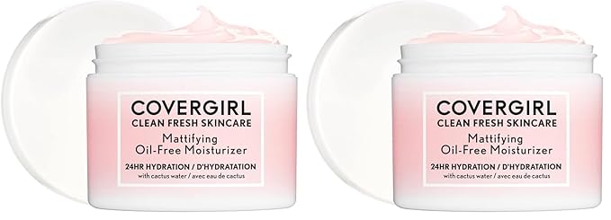 COVERGIRL Clean Fresh Skincare Mattifying Oil-Free Moisturizer, 2.0 Oz (Pack of 2)
