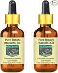 DEVPRAYAG Babchi (Bakuchi) Oil (Psoralea corylifolia) with Glass Dropper | Cold Pressed | Pure | For Diluting Essential oils | Skin & Massage | Non-Sticky | Lightweight | Unisex | 50ml X 2 (3.38 oz)