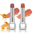 Plumper Moisturizing Butter Lipstick for Women, Natural Tinted Lip Balm Shine Nourishing Hydrating Lip Gloss Stain for Dry Lips, Lightweight Lip Liner Care Makeup, Vegan, 2Pc Pale Nude & Orange