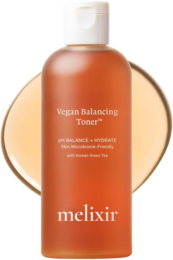 Melixir Vegan Balancing Toner for Sensitive & Acne-Prone Skin, with Soothing Organic Green Tea Extract, Hydrating Water Facial Toner, Alcohol-Free, Korean Skincare for Men and Women (9.8 fl.oz.)