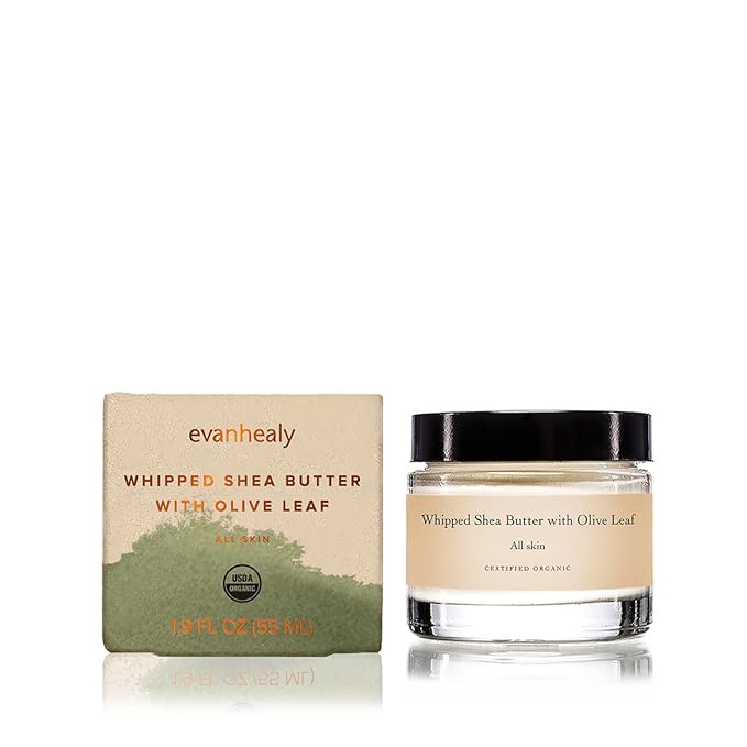 evanhealy Whipped Shea Butter with Olive Leaf | Natural Body Moisturizer for Dry & Sensitive Skin | Shea Butter Raw Organic & Coconut Oil for Skin