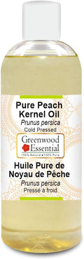 Greenwood Essential Pure Peach Kernel Oil (Prunus persica) Cold Pressed 200ml (6.76 oz)