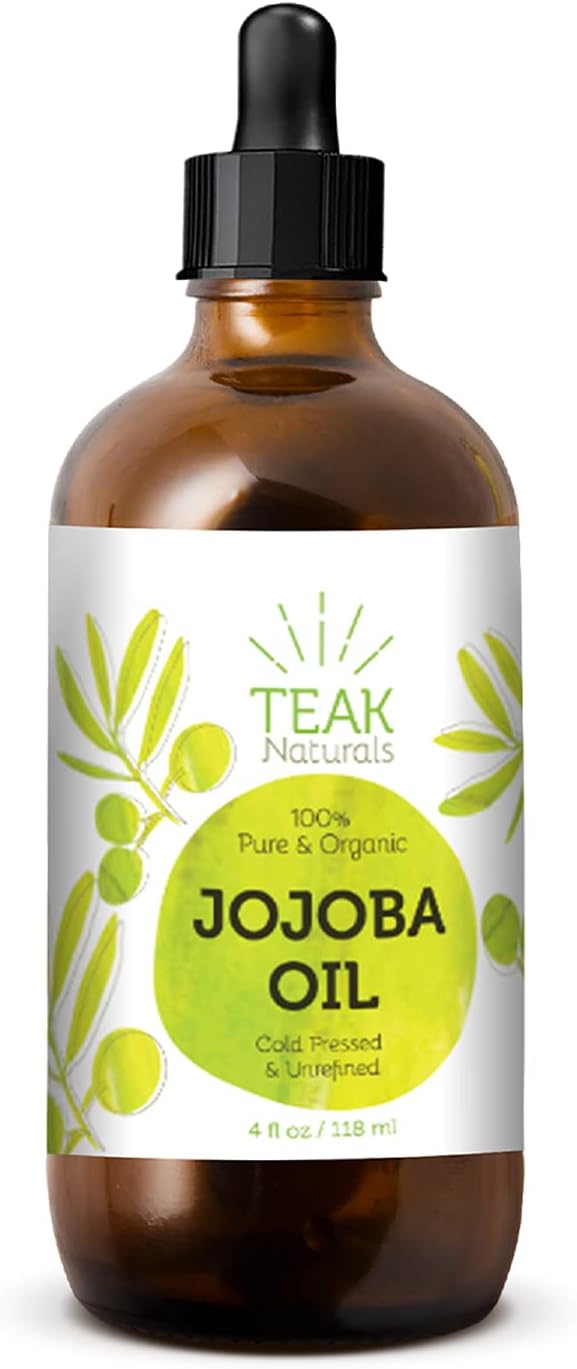Cold Pressed Organic Jojoba Oil - Natural Unrefined Pure Jojoba Oil Moisturizer for Skin Hair and Nails - 4 Ounces