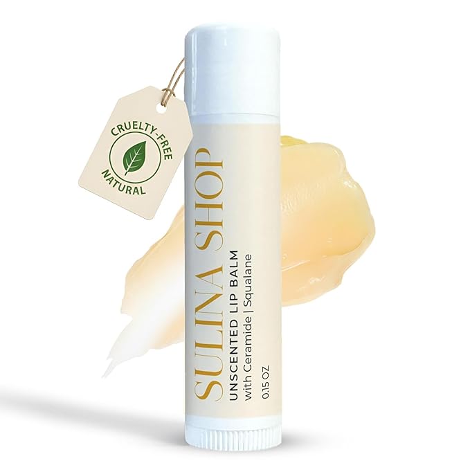 Unscented Lip Balm Hydrating for Dry, Cracked Lips, Beeswax Lip Moisturizer Stick, Soothe Dryness, Restores Smoothness & Barrier Protection, Instant Moisture, Fragrance-Free Lip Therapy - 0.15 Fl oz
