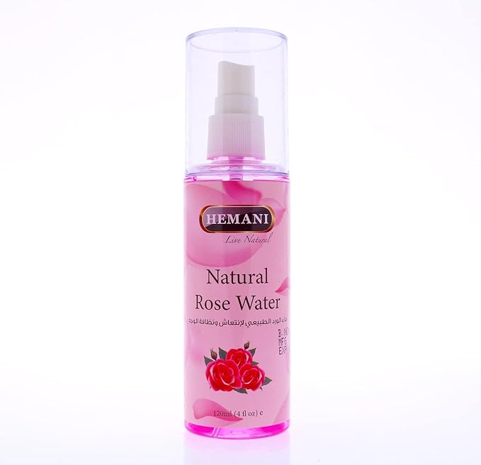 Hemani Rose Water Spray with Box 120mL (4.1 FL OZ) - All Natural Toner and Refreshing Face Mist
