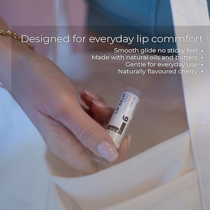 Cherry Lip Balm | Sheer Cherry Tint | Natural Lip Balm & Moisturizing Care with Shea Butter, Cocoa Butter, Beeswax & Almond Oil | Hydrating Lip Balm for Soft, Smooth & Healthy Lips | L6 KØØZMETIK
