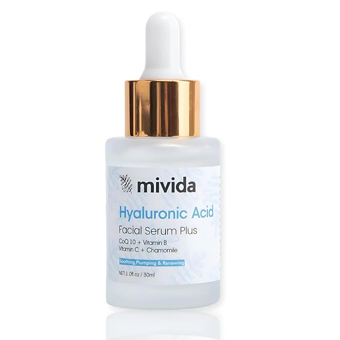 Deep Hydration & Soothing Facial Serum with Hyaluronic CoQ10, Vitamin B, Vitamin C & Chamomile | Face Serum for Sensitive Skin, Non-Greasy 1floz