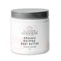 GLIMMER GODDESS Organic Whipped Body Butter for Women - Moisturizer Cream with Shea & Cocoa Butter, Almonds & Coconut Oil - Evening Snow, 8oz
