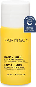 Farmacy Honey Milk Face Essence - Hydrating Milky Toner with Honey, Ceramides + Chamomile - Helps Strengthen Skin Barrier + Replenish Moisture - Soothing + Calming Skincare (10ml)