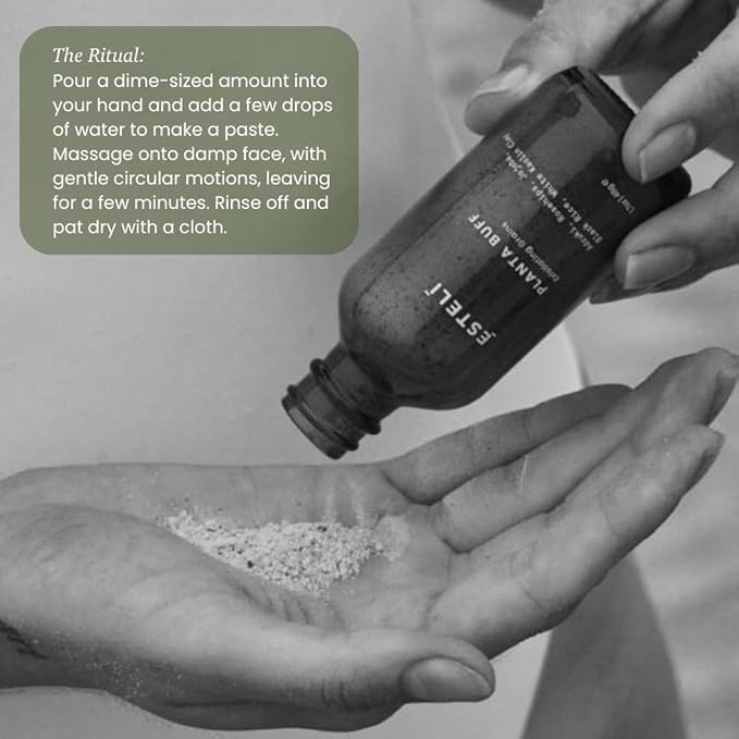 Planta Buff Exfoliating Grains | Gentle Face Scrub | Made with Organic Botanical Grains and Cleansing Clays | Plant- based + Cruelty Free (1.7oz / 48g)