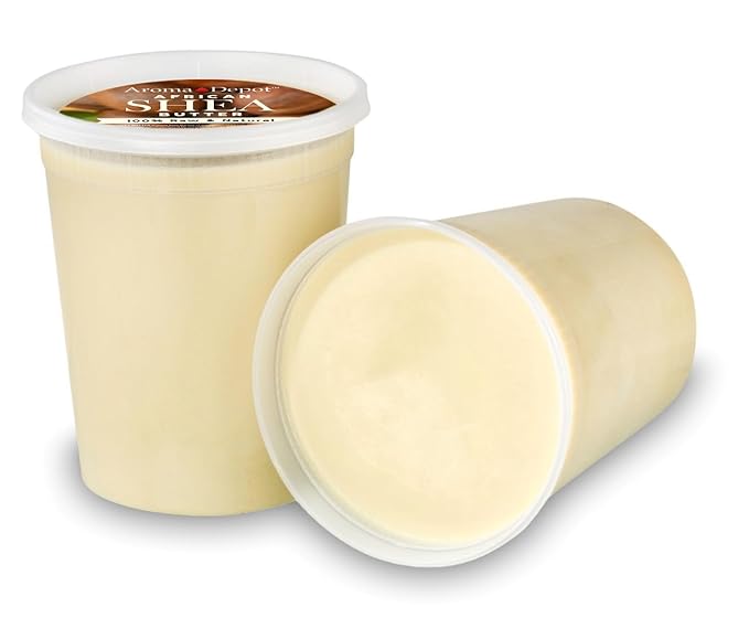 Raw African Shea Butter 32 oz. Container Ivory/White Grade A 100% Pure Natural Unrefined Fresh Moisturizing. Ideal for Dry and Cracked Skin. Can be use in Body, Hair and Face. (2 PACK)