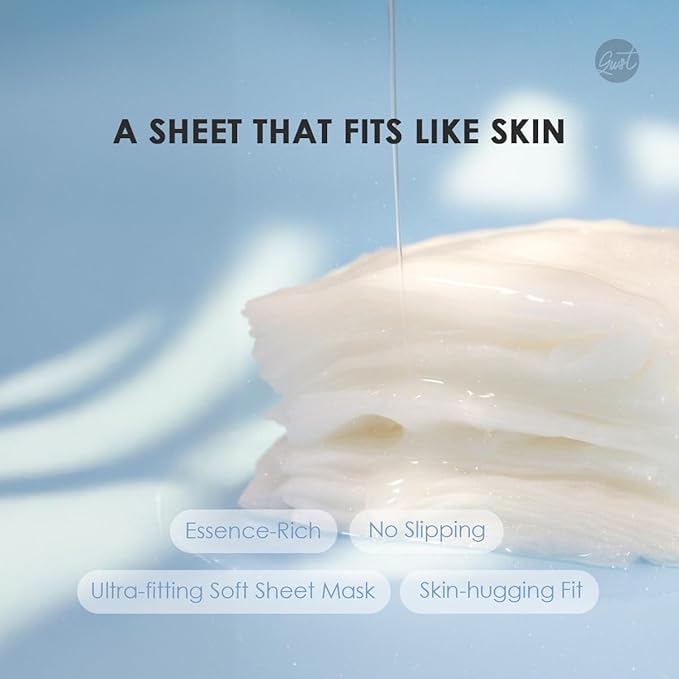 glowiest Dream Glow Deep Hydrating Sheet Mask (30 Count) – Hyaluronic Acid, Sea Water & Panthenol, Daily Moisture Mask for Dry & Dehydrated Skin, Korean Skincare, K-beauty