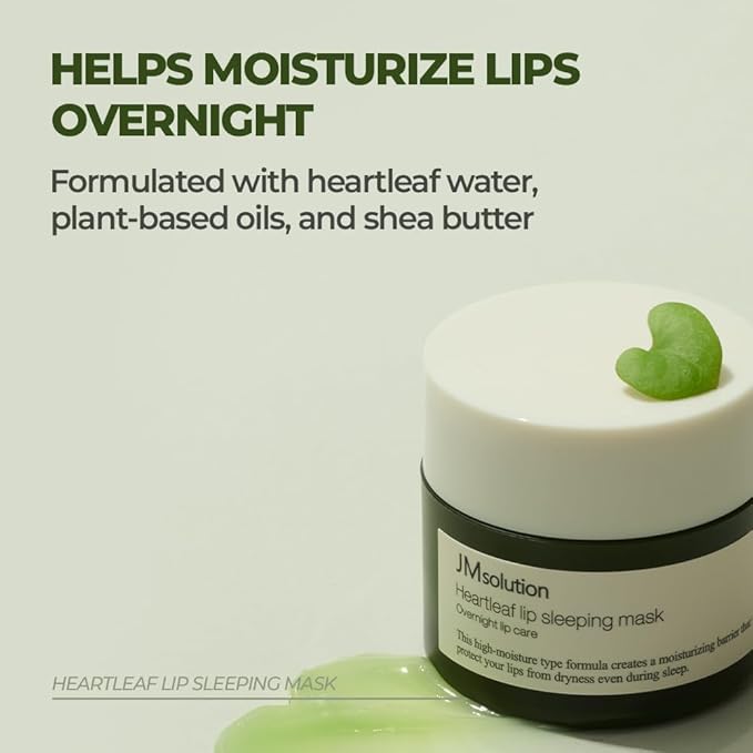 JMsolution Heartleaf Lip Sleeping Mask – Overnight Repair Lip Balm with Houttuynia Cordata & Shea Butter – Soothing & Hydrating Care for Dry, Chapped, and Sensitive Lips (20g / 0.70 oz)