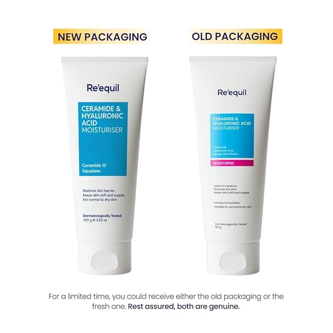 Ceramide & Hyaluronic Acid Moisturiser | Moisturizer For Face | Barrier Repair Cream | Long Lasting Hydration | Suitable For Normal To Dry Skin | 100G