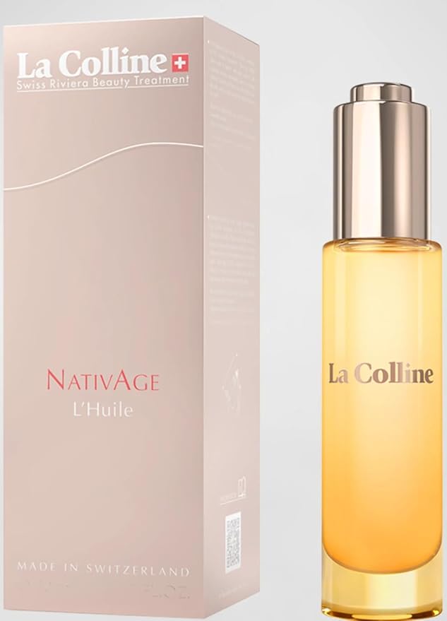 La Colline NativAge L’Huile Facial Oil - Squalane & Argan Oil for Gua Sha, Dermaplaning, and Hydration, Swiss-Made for All Skin Types, Non-Comedogenic