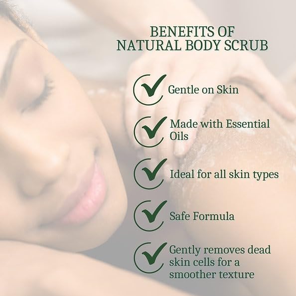 Lemon Verbena Natural Body Scrub – Exfoliating & Hydrating Scrub for Smooth, Radiant Skin, 12 oz
