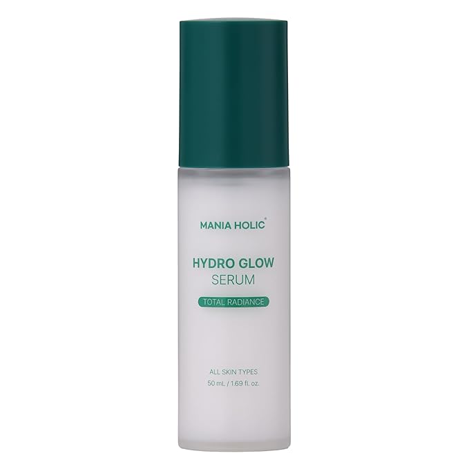 MANIA HOLIC Hydro Glow Serum, Hydrating Facial Serum for Smoother Skin, Made with 10 Hyaluronic Acids, Vitamins B,C, E, & Ceramides, Lightweight and Non-Greasy, Korean Skincare, 1.69 fl oz
