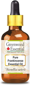 Greenwood Essential Frankincense Essential Oil (Boswellia carterii) with Glass Dropper Steam Distilled 50ml (1.69 oz)