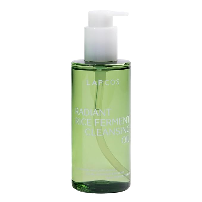 LAPCOS Fermented Rice Deep Hydration Cleansing Oil - Lightweight, Moisturizing and Hydrating Rice Bran Oil Face Wash Cleanser Makeup Remover - Vegan Korean Skin Care for All Skin Types 6.76 fl oz