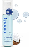 Moody 7D Hydro Burst Hydrating Face Mist & Toner with Hyaluronic & Coconut Water |Face Mist for Soothing and Pore Tightening |Alcohol-Free Toner for Glowing Skin |100% Vegan | 72 Hour Hydration,110ml