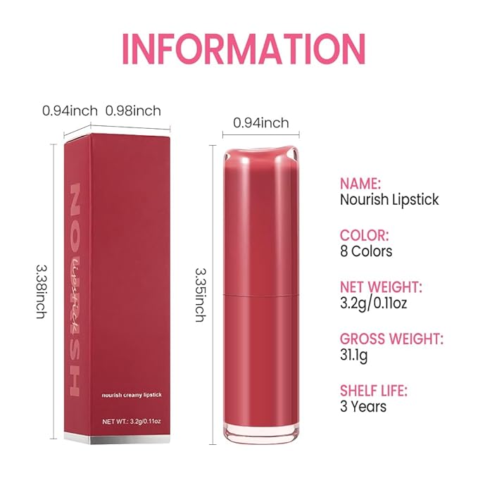 Honey Lipstick Tinted Lip Balm - Matte Tint Cream Lipsticks for All Skin Tones, Hydrating Lip Stain, Can be Buildable Blendable Nourishing Moisturizing Suitable for Women to Every Day Makeup 03