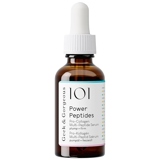 Geek & Gorgeous – Power Peptides – Milky Serum with Multi-Peptides – For Smoother, Firmer-Looking Skin and Improved Elasticity – Suitable for All Skin Types – 1 oz