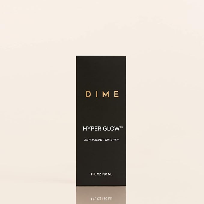 DIME Beauty Hyper Glow Vitamin C Face Serum for Dark Spots and Brightening with Ferulic Acid, Resveratrol and Hyaluronic Acid, Firming Glow Serum, Vegan, Cruelty-Free, 1 oz / 30 ml
