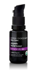 Organic Facial Toner by Herbal Choice Mari (Normal-Oily Skin, 0.5 Fl Oz Glass Bottle) - No Toxic Chemicals - TSA-Approved Travel Size