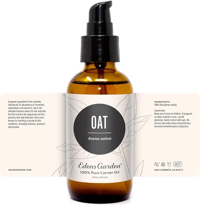 Edens Garden Oat Carrier Oil- 100% Pure Premium Hexane Free, Natural Anti-Aging Antioxidant Rich Moisturizer for Face, Skin, Hair & Nails- for Diluting Essential Oils & Aromatherapy 118 ml (4 fl oz)