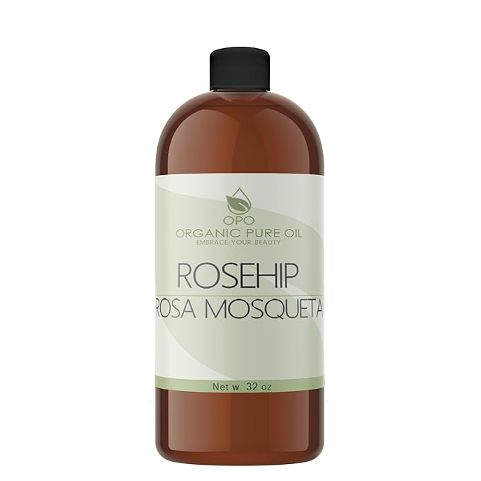 Rosehip Oil - 32 oz - Pure, Unrefined, Cold Pressed, Raw, Unfiltered, Virgin for Skin, Hair, Nails, Body, Face - For All Skin Types - Organic Pure Oil