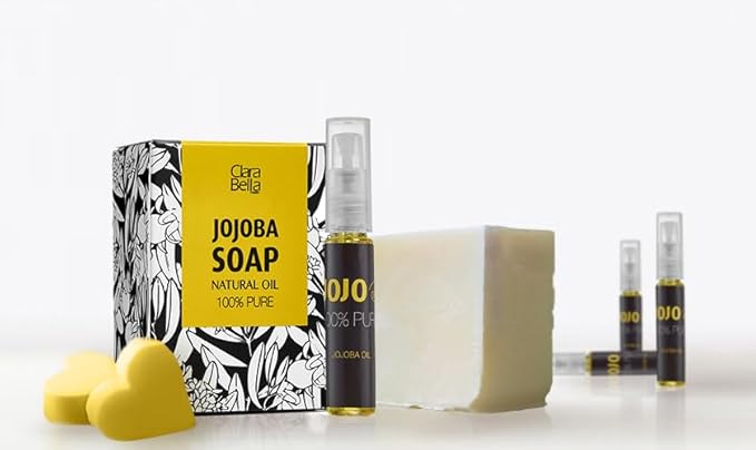 Organic Jojoba Oil Face Serum, Anti Aging Serum, Wrinkle Reduction, Vitamin E, Skincare Facial Serum Reduces Dry Skin, Acne Scars, Pimples, Rosacea, Eczema Psoriasis, Seborrheic Dermatitis