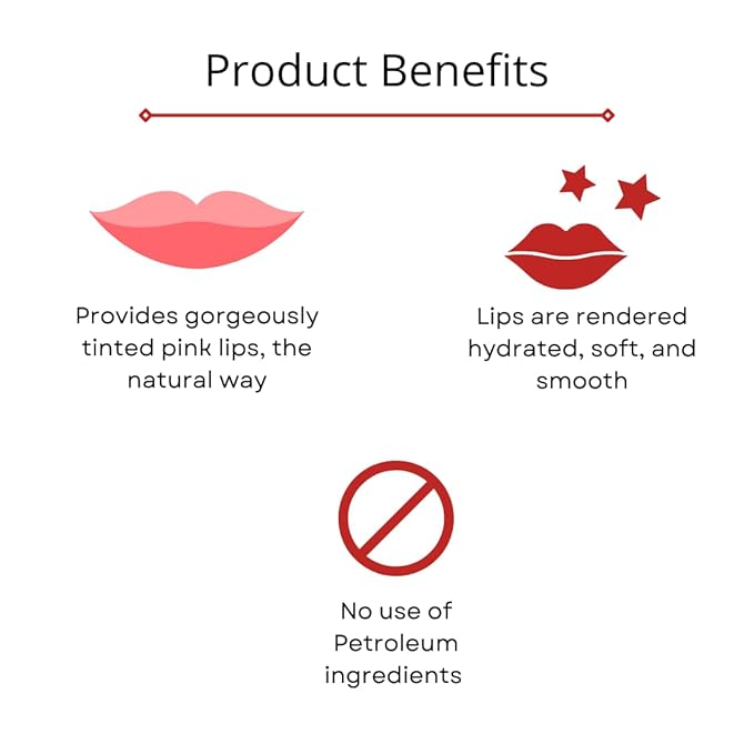 Tinted Lip Balm Stick by Omorfee | Natural Lip Tint Gloss | Long-Lasting Rose Tint with Strawberry Flavor, Beetroot & Cocoa Butter | Pink-Red Moisturizing Lip Balm – 6g / 0.21 oz