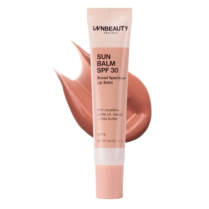 INNBEAUTY Project Sun Balm Mineral SPF 30 Lip Balm with Tint, Latte Shade, 0.6 OZ (17ml)
