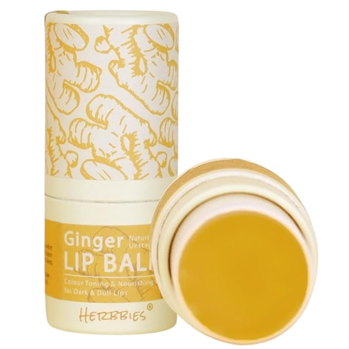 Ginger Lip Balm – Natural Lip Brightening Balm for Pigmented, Dull or Dark Lips – Fragrance-Free, Essential Oil-Free Hydrating Lip Treatment for Sensitive Skin, Eczema-Prone Lips, Adults & Kids (0.17 oz)