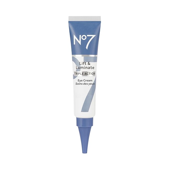 No7 Lift & Luminate Triple Action Under Eye Cream - Dark Circles Under Eye Treatment with Vitamin C & Collagen Peptide Technology - Helps Reduce Puffiness, Bags & the Appearance of Wrinkles (0.5 Oz)