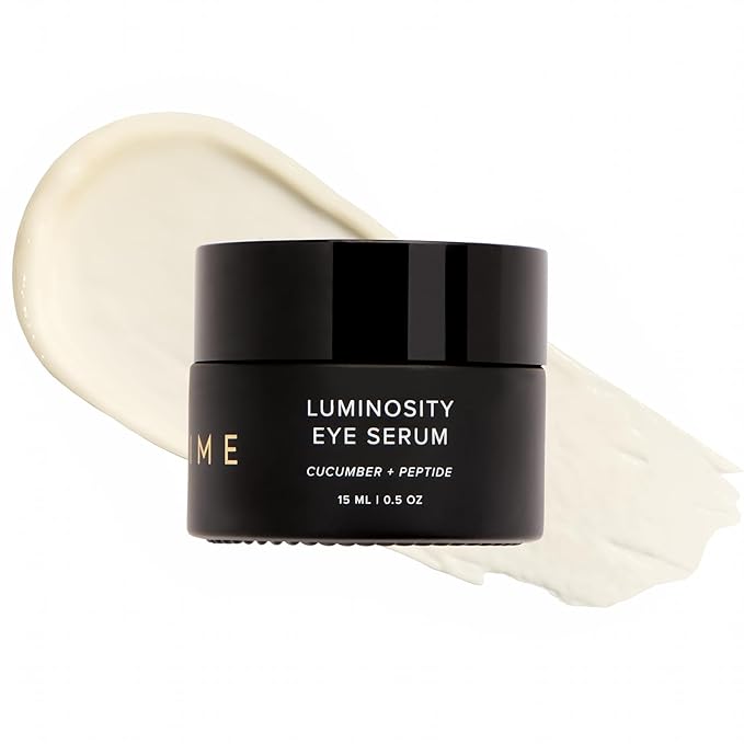 DIME Beauty Luminosity Eye Serum - Caffeine Eye Cream for Dark Circles and Puffiness with Vitamin C, Peptides and Goji Berry, Brightening De-Puffing Treatment, Vegan, Cruelty-Free, 0.5 oz / 15 ml