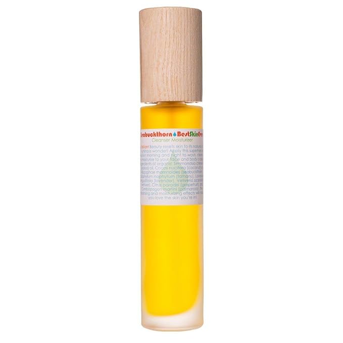 Living Libations - Organic Best Skin Ever All-In-One Facial Cleanser, Exfoliator + Moisturizer | Natural, Wildcrafted, Vegan Clean Beauty (Seabuckthorn, 1 fl oz | 30 ml)
