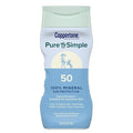 Coppertone Pure and Simple Zinc Oxide Mineral Sunscreen Lotion SPF 50, Water Resistant Sunscreen for Sensitive Skin, Hypoallergenic and Fragrance Free, 6 Fl Oz Bottle
