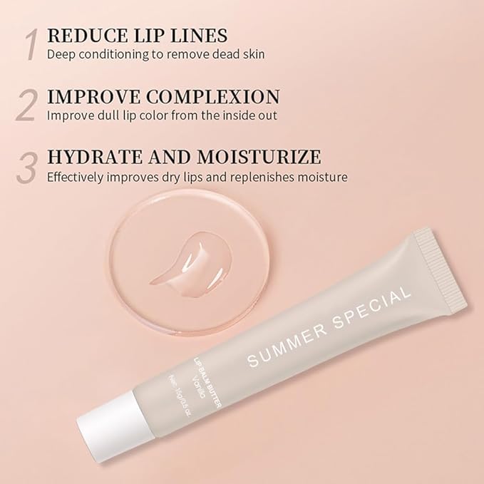 Summer Special Butter Lip Balm – Ultra-Hydrating Lip Care with Shea Butter & Olive Oil,Soothes Dry Lips with Natural Tint & Gloss Effect,Lip Plumper Moisture & Light Lip Stain Finish #1 Vanilla