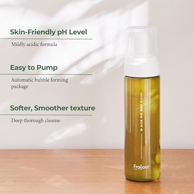 Fraijour Artemisia Bubble Facial Foam – Korean Instant Foaming Face Cleanser for Dry & Sensitive Skin, Hydrating & Gentle Daily Wash, pH Balanced with Plant Extracts, Touchless Dispensing, 7.05 oz.
