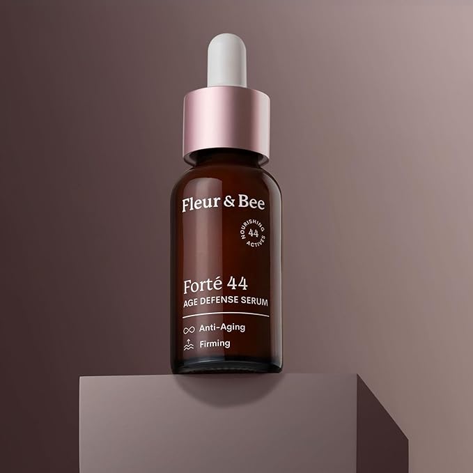 Age Defense Serum | Clean, 100% Vegan | Anti Aging Serum for Face to Reduce Fine Lines and Wrinkles | Forté 44 by Fleur & Bee - 1 oz