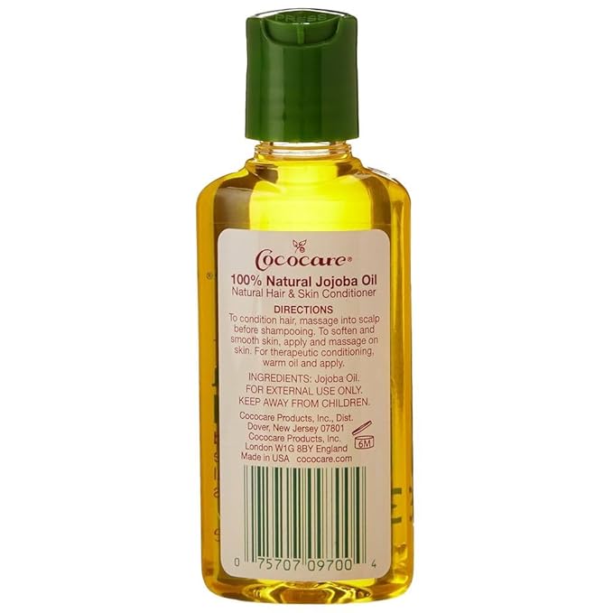 Cococare 100% Jojoba Oil - Deep Moisturizing & Nourishing Jojoba Oil for Skin - Perfect for Hair Care - 2 oz
