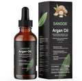 SANOOR Moroccan Argan Oil 60ml – 100% Pure & Natural, Cold-Pressed Oil for Hair Growth, Frizz Control, Skin Moisturizer, Face Glow, Beard & Nail Care – Vegan Beauty Oil for Men & Women